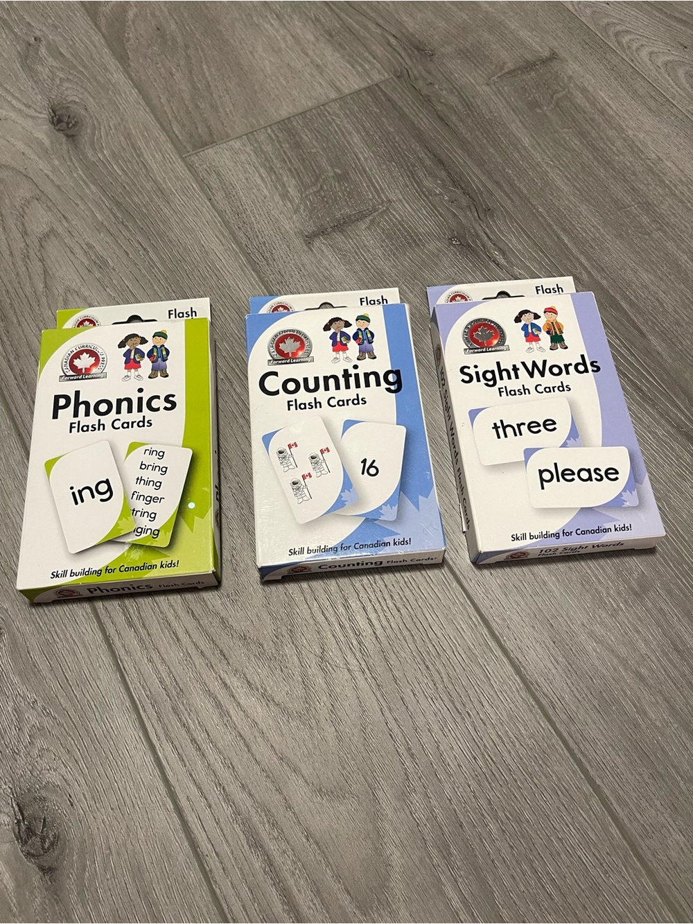 Flash Cards Canadian Curriculum Press 3 Sets Phonics Counting Sight Words
